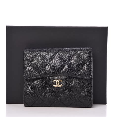 chanel caviar quilted compact flap wallet black|Classic small flap wallet .